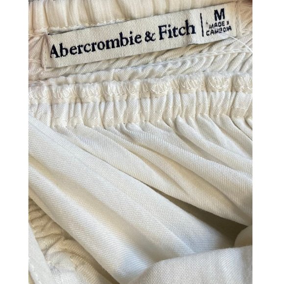NWT Abercrombie & Fitch - Lace Trim Ivory Mini Dress - Size: Medium - Picture 14 of 16